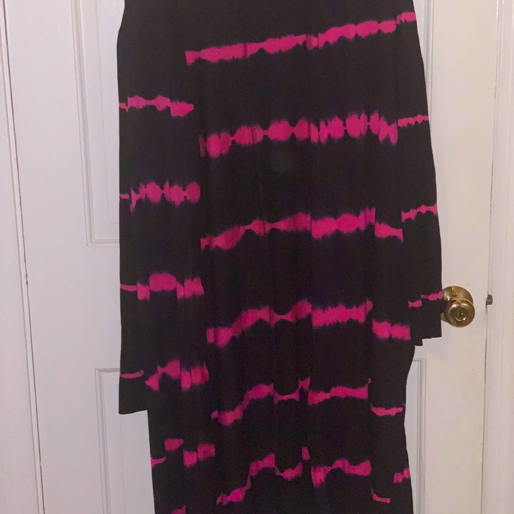 Long drape tunic, never worn navy blue and pink